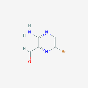 molecular formula C5H4BrN3O B1528919 3-氨基-6-溴吡嗪-2-甲醛 CAS No. 1196156-63-4
