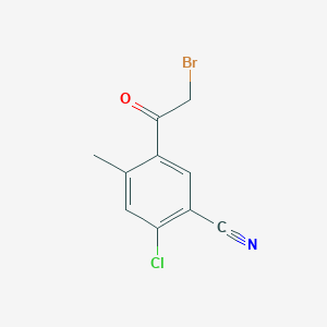 molecular formula C10H7BrClNO B1528926 5-(2-Bromoacetyl)-2-chloro-4-methylbenzonitrile CAS No. 1375302-43-4