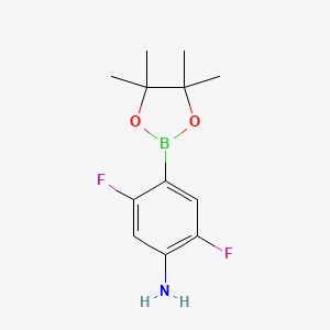 molecular formula C12H16BF2NO2 B1528984 2,5-二氟-4-(4,4,5,5-四甲基-1,3,2-二氧杂硼环-2-基)苯胺 CAS No. 939807-75-7