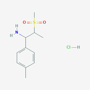 molecular formula C11H18ClNO2S B1528989 2-Methanesulfonyl-1-(4-methylphenyl)propan-1-amine hydrochloride CAS No. 1803591-97-0