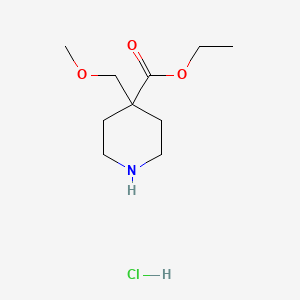 molecular formula C10H20ClNO3 B1528997 Ethyl 4-(methoxymethyl)piperidine-4-carboxylate hydrochloride CAS No. 1798746-61-8