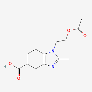 molecular formula C13H18N2O4 B1529004 1-[2-(acetyloxy)ethyl]-2-methyl-4,5,6,7-tetrahydro-1H-1,3-benzodiazole-5-carboxylic acid CAS No. 1803601-27-5