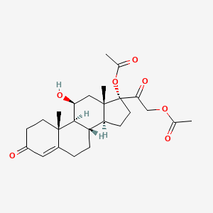 molecular formula C25H34O7 B15290360 Cortisol 17,21-diacetate 