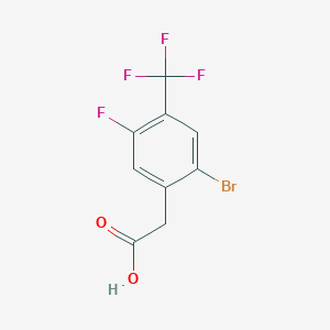 molecular formula C9H5BrF4O2 B15290373 2-Bromo-5-fluoro-4-(trifluoromethyl)phenylacetic acid 