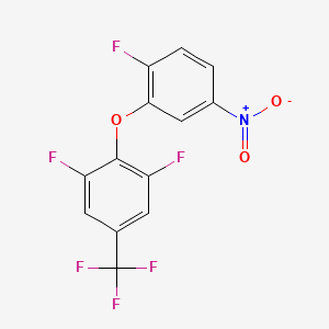 molecular formula C13H5F6NO3 B15290731 1,3-Difluoro-2-(2-fluoro-5-nitro-phenoxy)-5-(trifluoromethyl)benzene 