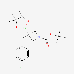 Tert-butyl 3-[(4-chlorophenyl)methyl]-3-(4,4,5,5-tetramethyl-1,3,2-dioxaborolan-2-yl)azetidine-1-carboxylate