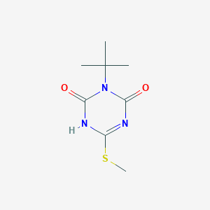 molecular formula C8H13N3O2S B15290782 3-(tert-Butyl)-6-(methylthio)-1,3,5-triazine-2,4(1H,3H)-dione 