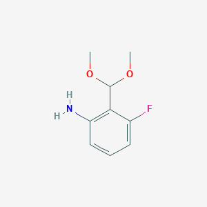 molecular formula C9H12FNO2 B15290790 2-(Dimethoxymethyl)-3-fluoroaniline 