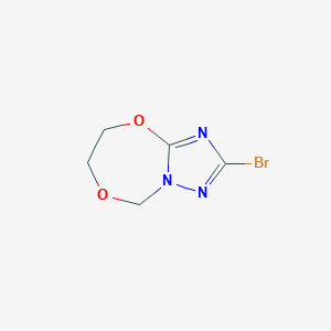 molecular formula C5H6BrN3O2 B1529080 2-溴-7,8-二氢[1,2,4]三唑并[5,1-b][1,5,3]二噁杂卓 CAS No. 1674390-11-4