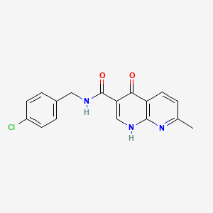 N-[(4-chlorophenyl)methyl]-4-hydroxy-7-methyl-1,8-naphthyridine-3-carboxamide