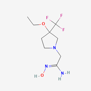 molecular formula C9H16F3N3O2 B15290858 (Z)-2-(3-ethoxy-3-(trifluoromethyl)pyrrolidin-1-yl)-N'-hydroxyacetimidamide 