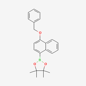 molecular formula C23H25BO3 B1529088 2-[4-(Benzyloxy)-1-naphthyl]-4,4,5,5-tetramethyl-1,3,2-dioxaborolane CAS No. 2096997-27-0