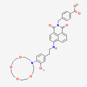 molecular formula C39H43N3O9 B15290984 4-[[6-[2-[3-Methoxy-4-(1,4,7,10-tetraoxa-13-azacyclopentadec-13-yl)phenyl]ethylamino]-1,3-dioxobenzo[de]isoquinolin-2-yl]methyl]benzoic acid 