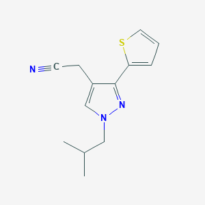 molecular formula C13H15N3S B15290989 2-(1-isobutyl-3-(thiophen-2-yl)-1H-pyrazol-4-yl)acetonitrile 