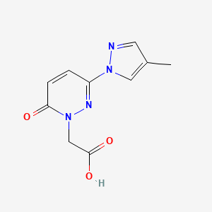 molecular formula C10H10N4O3 B15290998 2-[3-(4-methyl-1H-pyrazol-1-yl)-6-oxo-1,6-dihydropyridazin-1-yl]acetic acid 