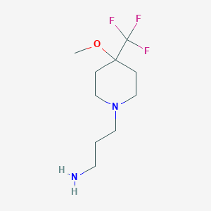 molecular formula C10H19F3N2O B15291003 3-(4-Methoxy-4-(trifluoromethyl)piperidin-1-yl)propan-1-amine 