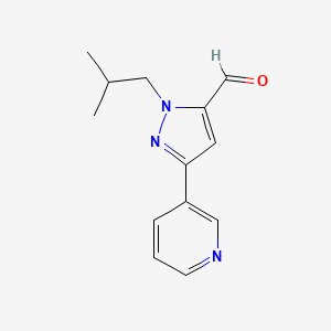 molecular formula C13H15N3O B15291011 1-isobutyl-3-(pyridin-3-yl)-1H-pyrazole-5-carbaldehyde 