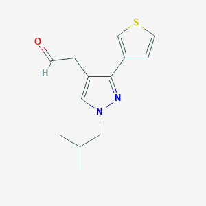 molecular formula C13H16N2OS B15291019 2-(1-isobutyl-3-(thiophen-3-yl)-1H-pyrazol-4-yl)acetaldehyde 