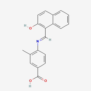 molecular formula C19H15NO3 B15291046 4-[(2-Hydroxy-naphthalen-1-ylmethylene)-amino]-3-methyl-benzoic acid 