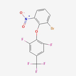 molecular formula C13H5BrF5NO3 B15291128 2-(2-Bromo-6-nitro-phenoxy)-1,3-difluoro-5-(trifluoromethyl)benzene 