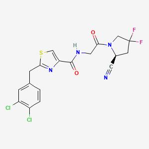 molecular formula C18H14Cl2F2N4O2S B15291133 (S)-N-[2-(2-Cyano-4,4-difluoropyrrolidin-1-yl)-2-oxoethyl]-2-(3,4-dichlorobenzyl)thiazole-4-carboxamide 