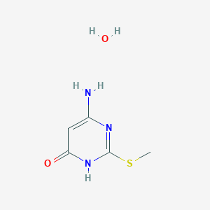 molecular formula C5H9N3O2S B15291150 2-Methylmercapto-4-oxo-6-aminopyrimidine monohydrate 