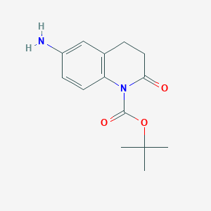 molecular formula C14H18N2O3 B1529117 tert-Butyl 6-amino-2-oxo-3,4-dihydroquinoline-1(2H)-carboxylate CAS No. 1788054-94-3