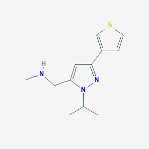 molecular formula C12H17N3S B15291176 1-(1-isopropyl-3-(thiophen-3-yl)-1H-pyrazol-5-yl)-N-methylmethanamine 