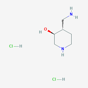 molecular formula C6H16Cl2N2O B1529138 trans-4-(Aminomethyl)piperidin-3-ol dihydrochloride CAS No. 1013333-23-7