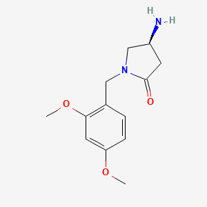 molecular formula C13H18N2O3 B1529143 (4S)-4-amino-1-[(2,4-dimethoxyphenyl)methyl]pyrrolidin-2-one CAS No. 1638767-82-4