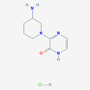 molecular formula C9H15ClN4O B1529147 3-(3-aminopiperidin-1-yl)pyrazin-2(1H)-one hydrochloride CAS No. 1638612-92-6