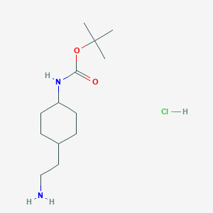 molecular formula C13H27ClN2O2 B1529149 [4-(2-Amino-ethyl)-cyclohexyl]-carbamic acid tert-butyl ester hydrochloride CAS No. 1965309-44-7