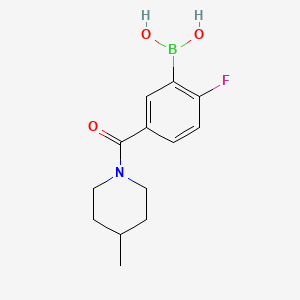 molecular formula C13H17BFNO3 B15291643 2-Fluoro-5-(4-methyl-1-piperidinylcarbonyl)phenylboronic acid 