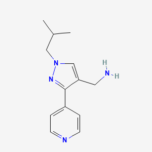 molecular formula C13H18N4 B15291686 (1-isobutyl-3-(pyridin-4-yl)-1H-pyrazol-4-yl)methanamine 