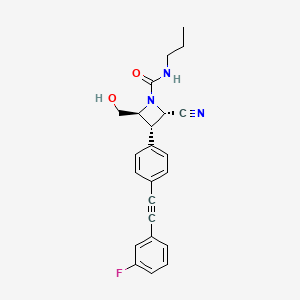 (2S,3S,4S)-2-cyano-3-[4-[2-(3-fluorophenyl)ethynyl]phenyl]-4-(hydroxymethyl)-N-propylazetidine-1-carboxamide