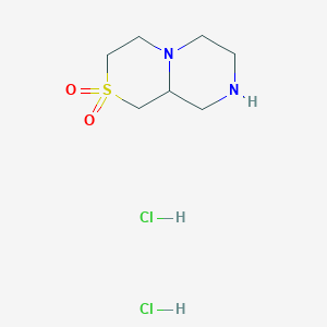 molecular formula C7H16Cl2N2O2S B1529193 八氢-2lambda6-哌嗪并[2,1-c]硫吗啉-2,2-二酮二盐酸盐 CAS No. 1803603-35-1