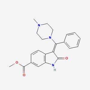 methyl (3E)-3-[(4-methylpiperazin-1-yl)-phenylmethylidene]-2-oxo-1H-indole-6-carboxylate