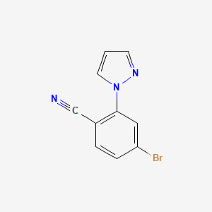 molecular formula C10H6BrN3 B1529213 4-Bromo-2-(1H-pyrazol-1-yl)benzonitrile CAS No. 1597674-19-5