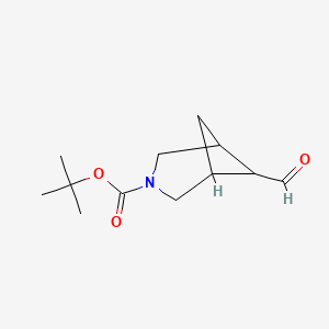 molecular formula C12H19NO3 B1529214 tert-Butyl 6-formyl-3-azabicyclo[3.1.1]heptane-3-carboxylate CAS No. 1818847-75-4