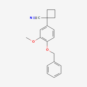 B1529223 1-(4-(Benzyloxy)-3-methoxyphenyl)-cyclobutanecarbonitrile CAS No. 1260902-74-6