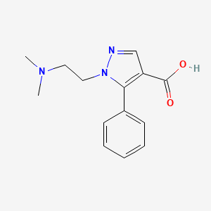 molecular formula C14H17N3O2 B1529235 1-[2-(二甲氨基)乙基]-5-苯基-1H-吡唑-4-羧酸 CAS No. 1283555-02-1