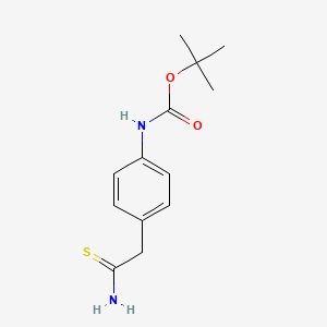 molecular formula C13H18N2O2S B1529238 叔丁基 N-[4-(氨基羰基甲硫基)苯基]氨基甲酸酯 CAS No. 1342407-25-3