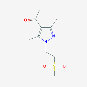 molecular formula C10H16N2O3S B1529239 1-[1-(2-methanesulfonylethyl)-3,5-dimethyl-1H-pyrazol-4-yl]ethan-1-one CAS No. 1344063-71-3