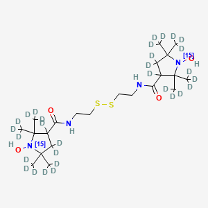 molecular formula C22H42N4O4S2 B15292460 3,4,4-trideuterio-1-hydroxy-N-[2-[2-[[3,4,4-trideuterio-1-hydroxy-2,2,5,5-tetrakis(trideuteriomethyl)(115N)azolidine-3-carbonyl]amino]ethyldisulfanyl]ethyl]-2,2,5,5-tetrakis(trideuteriomethyl)(115N)azolidine-3-carboxamide 