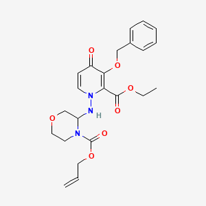 Allyl 3-((3-(benzyloxy)-2-(ethoxycarbonyl)-4-oxopyridin-1(4H)-yl)amino)morpholine-4-carboxylate