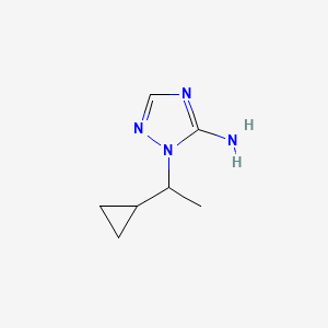 molecular formula C7H12N4 B1529260 1-(1-cyclopropylethyl)-1H-1,2,4-triazol-5-amine CAS No. 1248627-68-0