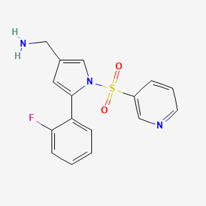 molecular formula C16H14FN3O2S B15292606 [5-(2-Fluorophenyl)-1-pyridin-3-ylsulfonylpyrrol-3-yl]methanamine 