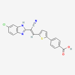 4-[5-[(E)-2-(6-chloro-1H-benzimidazol-2-yl)-2-cyanoethenyl]thiophen-2-yl]benzoic acid