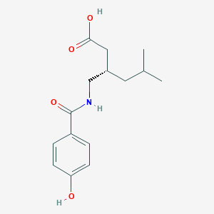 Pregabalin Paraben Amide ((3S)-3-[[(4-Hydroxybenzoyl)amino]methyl]-5-methyl Hexanoic Acid)