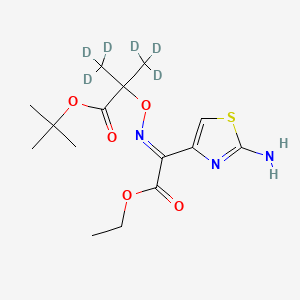 tert-butyl 2-[(E)-[1-(2-amino-1,3-thiazol-4-yl)-2-ethoxy-2-oxoethylidene]amino]oxy-3,3,3-trideuterio-2-(trideuteriomethyl)propanoate